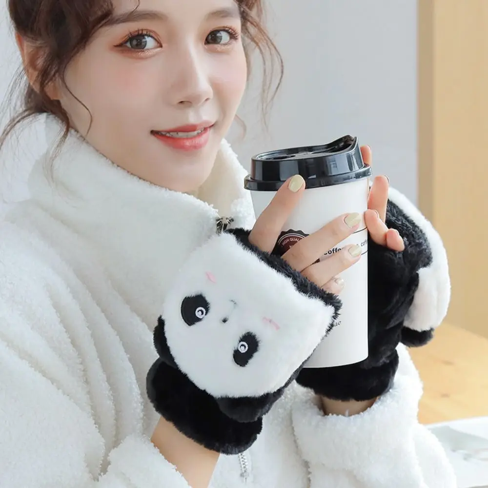 Gloves Half Finger Flip Gloves Windproof Women Flip Gloves Apparel Accessories Cartoon Panda Gloves Autumn Winter Gloves
Gloves Half Finger Flip Gloves Windproof Women Flip Gloves Apparel Accessories Cartoon Panda Gloves Autumn Winter Gloves