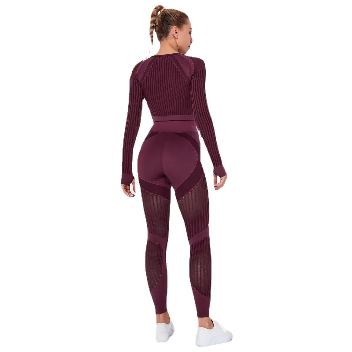 2025 Seamless Knitted Hollow-out Quick-drying Sports Yoga Long Sleeve Striped Fitness Trousers Yoga Clothes Suit
2025 Seamless Knitted Hollow-out Quick-drying Sports Yoga Long Sleeve Striped Fitness Trousers Yoga Clothes Suit