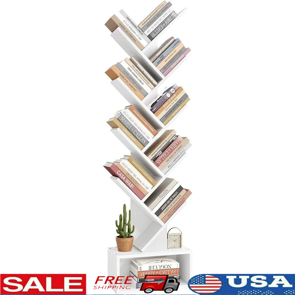 9 Tier Tree Bookshelf with Drawer Modern Wood Book Shelf Space Saving Organizer Books Plants Toys Home Office Storage
9 Tier Tree Bookshelf with Drawer Modern Wood Book Shelf Space Saving Organizer Books Plants Toys Home Office Storage