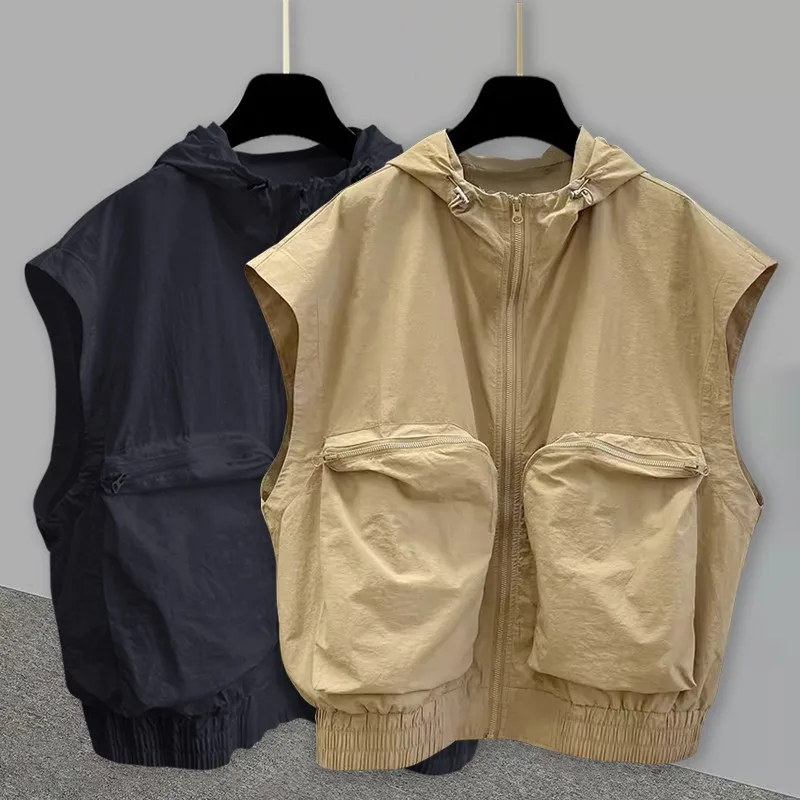 Oversized American Vintage Hooded Vest Men Sleeveless Zipper Hoodie Spring Summer Silhouette Design Denim Shoulder Pads Tank Top
Oversized American Vintage Hooded Vest Men Sleeveless Zipper Hoodie Spring Summer Silhouette Design Denim Shoulder Pads Tank Top