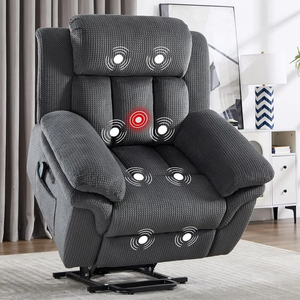 46 Wide Oversize Power Recliner with Lit, Massage, Heat, USB & Type-C Ports, Grey
46 Wide Oversize Power Recliner with Lit, Massage, Heat, USB & Type-C Ports, Grey