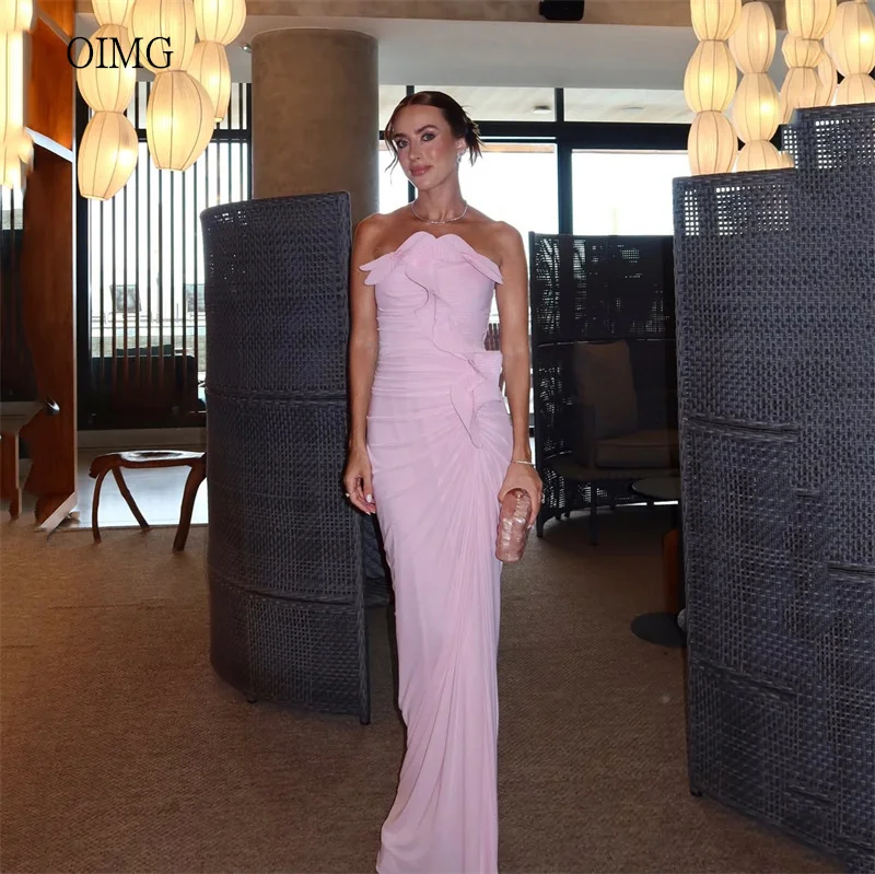 OIMG Pastrol Pink Strapless Mermaid Prom Gowns Ruffled Tiered Party Gown Floor Length Evening Dress vestidos de gala Customized
OIMG Pastrol Pink Strapless Mermaid Prom Gowns Ruffled Tiered Party Gown Floor Length Evening Dress vestidos de gala Customized