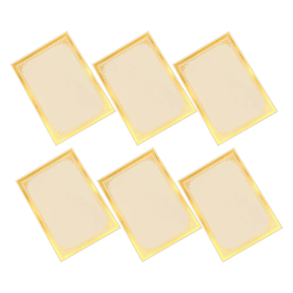 6Pcs Blank Certificate Inner Paper Gold Foil Border Printable Award Certificate Sheets for Graduation Employee Recognition
6Pcs Blank Certificate Inner Paper Gold Foil Border Printable Award Certificate Sheets for Graduation Employee Recognition