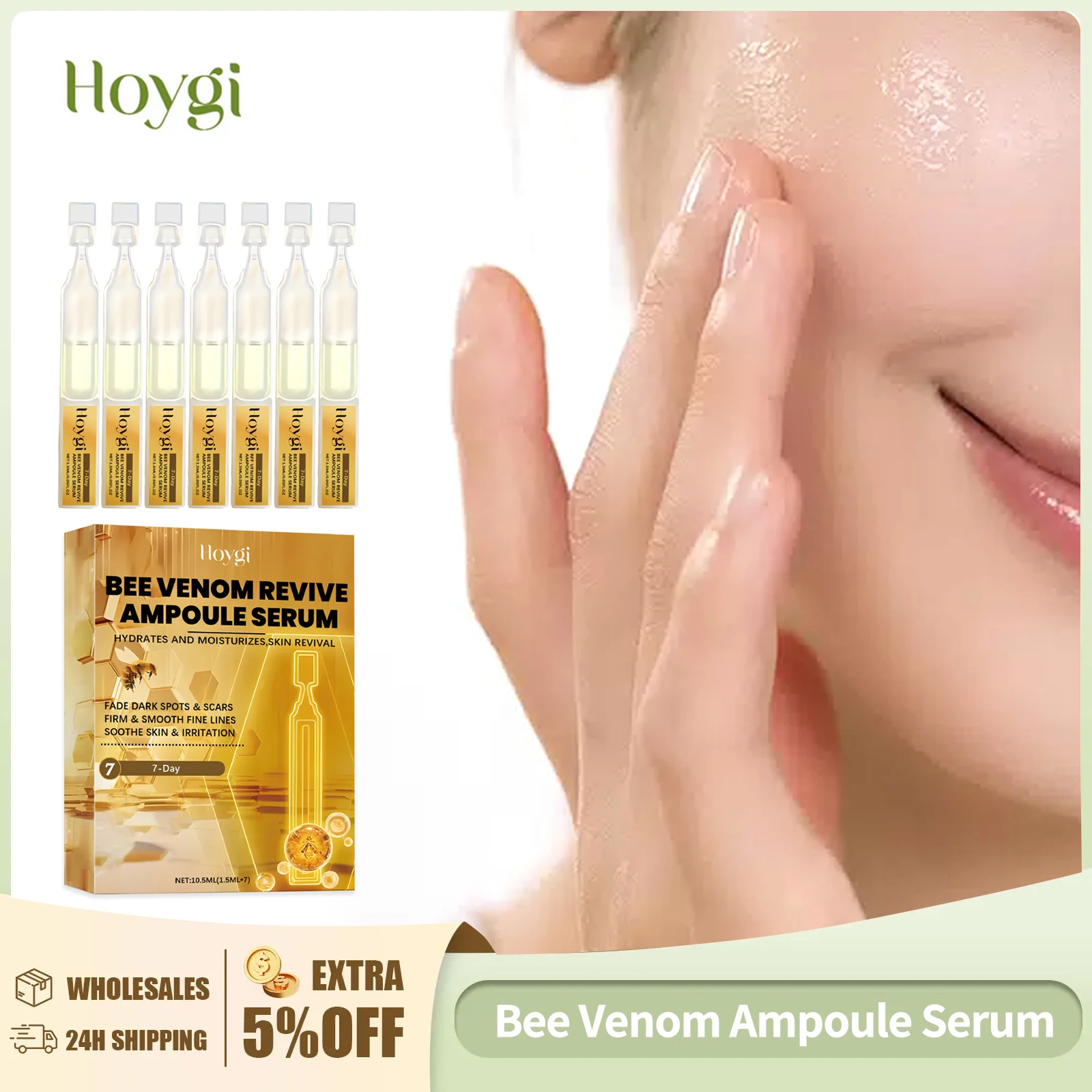 Bee Venom Ampoule Serum Fade Dark Spots Firming Lifting Even Skin Tone Brightening Soothing Relieve Dryness Nourishing Skin Care
Bee Venom Ampoule Serum Fade Dark Spots Firming Lifting Even Skin Tone Brightening Soothing Relieve Dryness Nourishing Skin Care