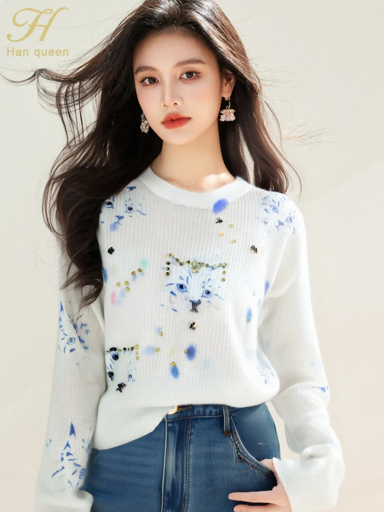 H Han Queen 2025 Autumn Fashion Printing Simple Basic Long Sleeve Sweater Tops Knitwear Korean Soft Elastic Pullovers Sweaters
H Han Queen 2025 Autumn Fashion Printing Simple Basic Long Sleeve Sweater Tops Knitwear Korean Soft Elastic Pullovers Sweaters