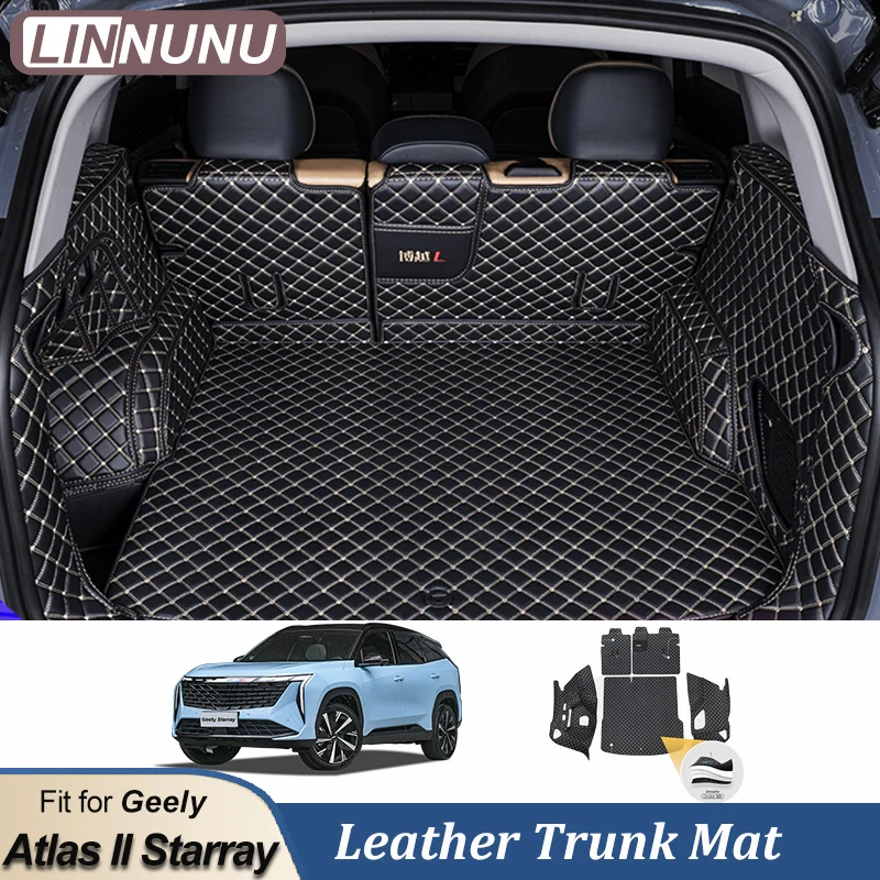 Коврик в багажник LINNUNU для GEELY Starray Boyue L Atlas II, всепогодный черный кожаный коврик в багажник, водонепроницаемый коврик для багажника, напольный коврик
Коврик в багажник LINNUNU для GEELY Starray Boyue L Atlas II, всепогодный черный кожаный коврик в багажник, водонепроницаемый коврик для багажника, напольный коврик