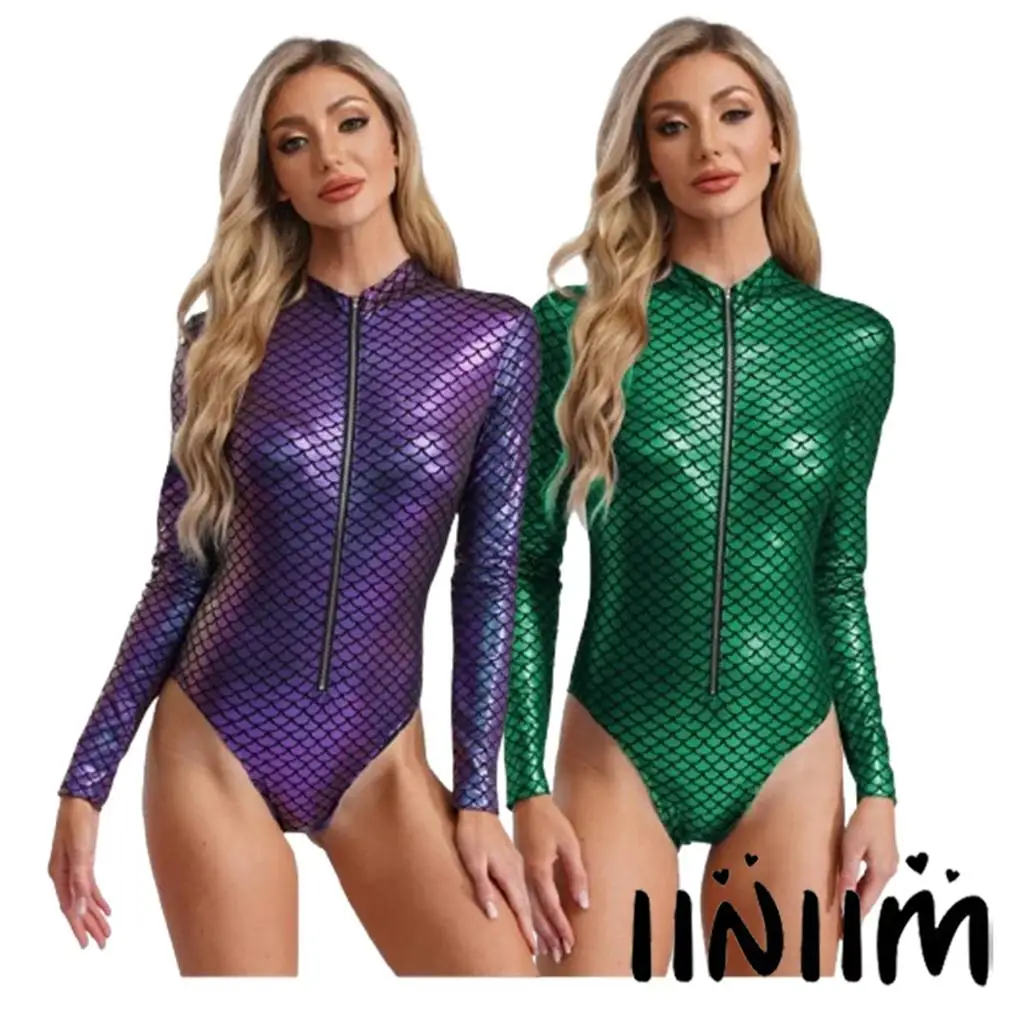 Women Swimsuit Gym Wear Fish Scales Mermaid Cosplay Stage Performace Bodysuit Female Shiny Shinny Swimwear Beach Bathing Suit
Women Swimsuit Gym Wear Fish Scales Mermaid Cosplay Stage Performace Bodysuit Female Shiny Shinny Swimwear Beach Bathing Suit