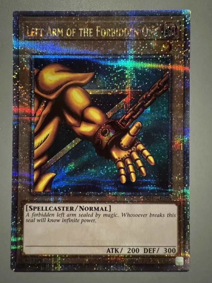 Yugioh KONAMI ES01-AE078 Левый рычаг Запрещенной One 25 четверть века Секретная азиатская английская коллекция мятная карта
Yugioh KONAMI ES01-AE078 Левый рычаг Запрещенной One 25 четверть века Секретная азиатская английская коллекция мятная карта