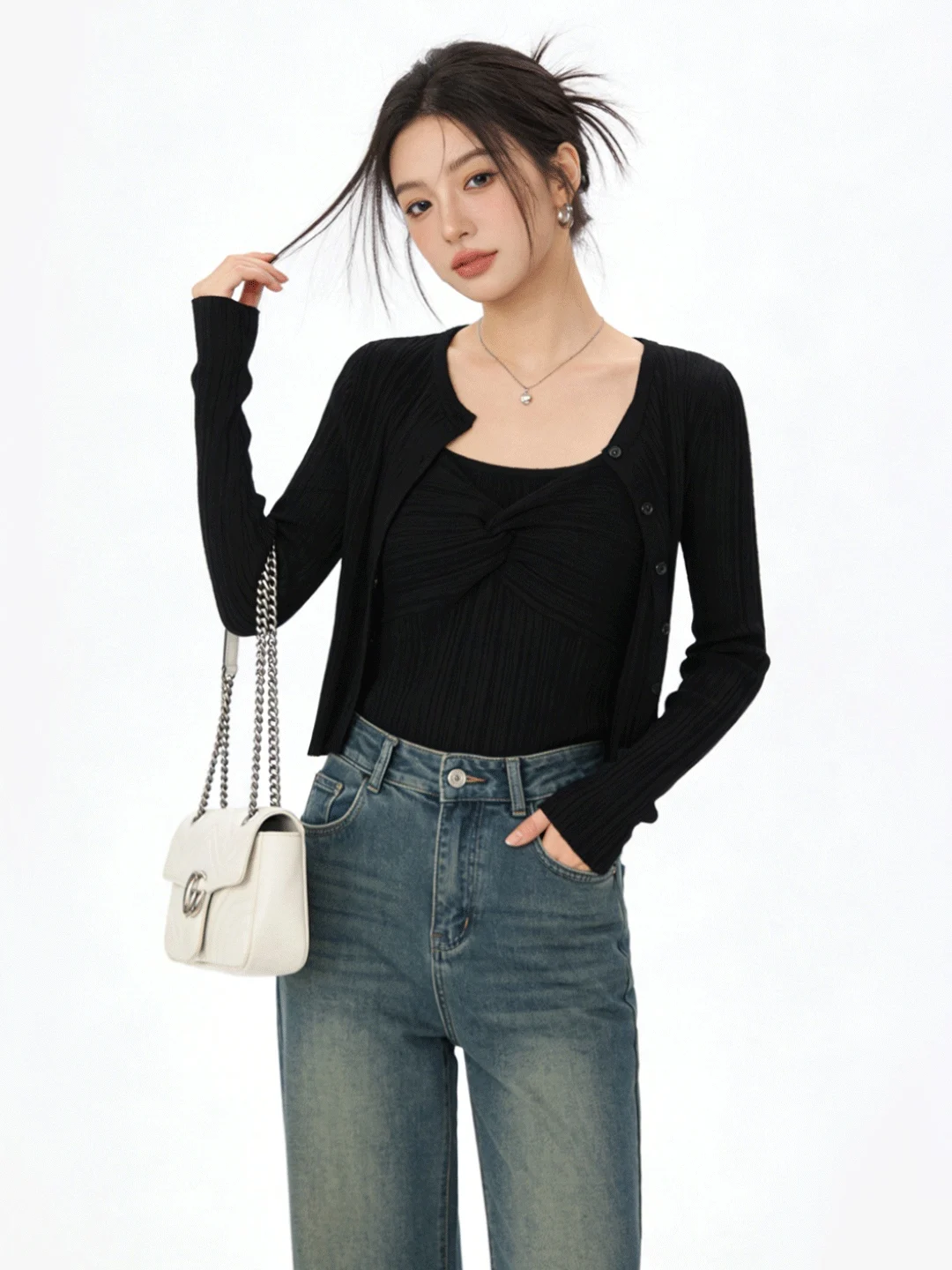 Chic Sweet And Spicy Knot Vest Cardigan Two-Piece Set Early Spring Slimming High-End Feelings Korean Sle Faionable Women'...
Chic Sweet And Spicy Knot Vest Cardigan Two-Piece Set Early Spring Slimming High-End Feelings Korean Sle Faionable Women'...