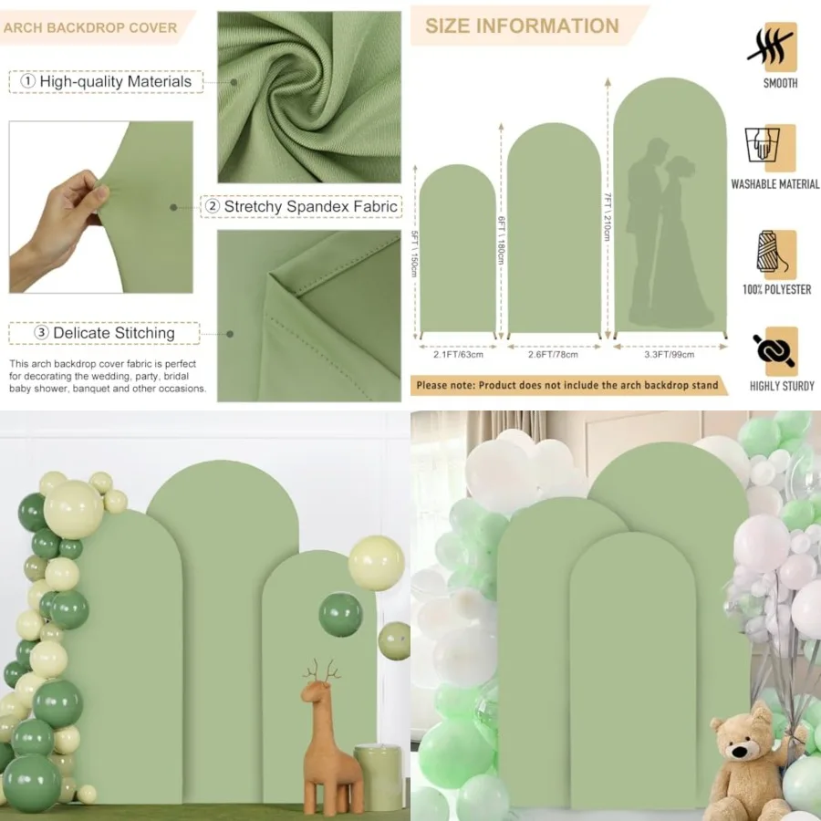 Arch Cover Spandex Arch Backdrop Cover Chiara Round Top Arched Covers Backdrop Fabric for Wedding 5Feet 6Feet 7Feet Party Arche
Arch Cover Spandex Arch Backdrop Cover Chiara Round Top Arched Covers Backdrop Fabric for Wedding 5Feet 6Feet 7Feet Party Arche
