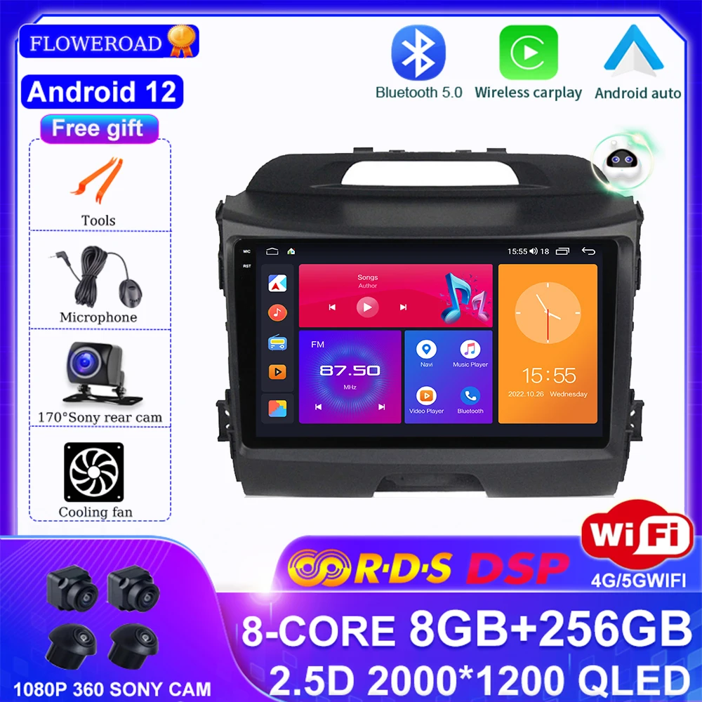 Android 12 For Kia Sportage 3 SL 2010 - 2016 Car Radio Multimedia Video Player Navigation GPS DSP BT Carplay Auto No 2din 2 din
Android 12 For Kia Sportage 3 SL 2010 - 2016 Car Radio Multimedia Video Player Navigation GPS DSP BT Carplay Auto No 2din 2 din