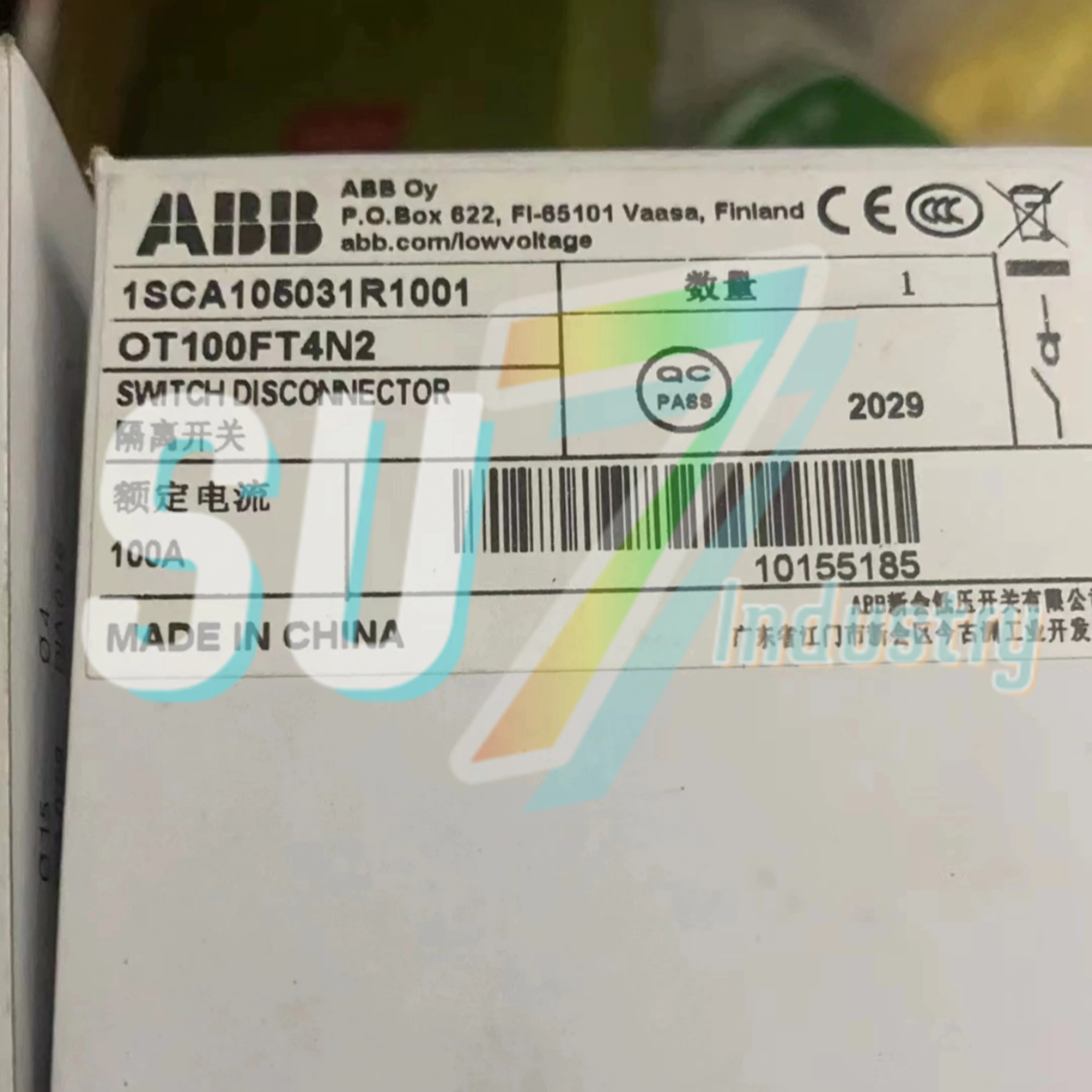 disconnector New original "OT100F3 1SCA105004R1001" OT100F4N2 1SCA105018R1001 "OT100FT3 1SCA105023R1001" "OT100FT4N2 1S
disconnector New original "OT100F3 1SCA105004R1001" OT100F4N2 1SCA105018R1001 "OT100FT3 1SCA105023R1001" "OT100FT4N2 1S