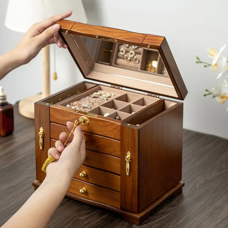 European Style Jewelry Storage Box, Solid Wood Multi-layer Organizer, Large-Capacity Wooden Box, Home Storage Solution
European Style Jewelry Storage Box, Solid Wood Multi-layer Organizer, Large-Capacity Wooden Box, Home Storage Solution