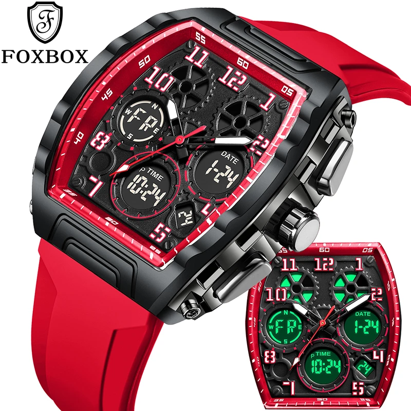 FOXBOX новые мужские цифровые часы модные квадратные силиконовые наручные часы с хронографом для мужчин светящиеся водонепроницаемые кварцевые часы для мужчин
FOXBOX новые мужские цифровые часы модные квадратные силиконовые наручные часы с хронографом для мужчин светящиеся водонепроницаемые кварцевые часы для мужчин