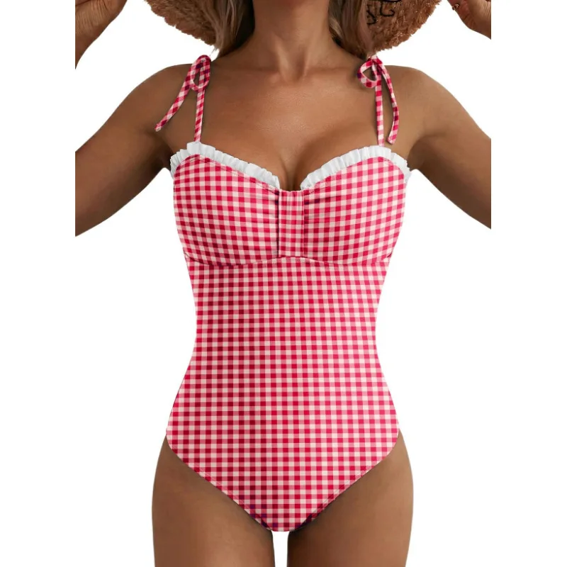 Women's One-Piece Swimsuit Striped Shoulder Strap Cinching Swimsuit American Style Sexy Girls Hot Spring Beachwear Swimsuit
Women's One-Piece Swimsuit Striped Shoulder Strap Cinching Swimsuit American Style Sexy Girls Hot Spring Beachwear Swimsuit