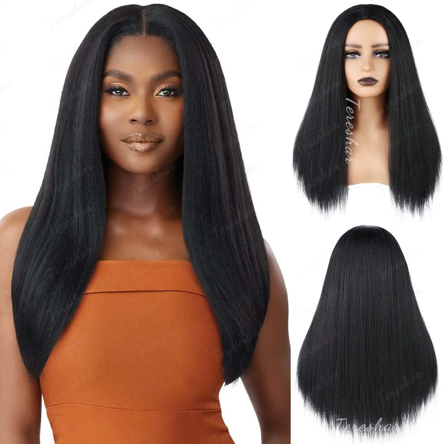 Synthetic Long Black Wigs Black Wigs for Women Yaki Wigs Kinky Straight Wig Hair Replacement Wigs 22 Inch, Multi-colored Wig
Synthetic Long Black Wigs Black Wigs for Women Yaki Wigs Kinky Straight Wig Hair Replacement Wigs 22 Inch, Multi-colored Wig