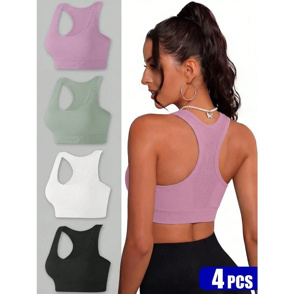 Women's Solid Wireless Sports Bra, Sporty Breathable Comfortable Bra, Ladies Sportswear For Exercise Yoga, Gym Clothing, Strappy Sports Bras, Workout Bras, Fitness Training Clothes, Sportsbra, Solid Basic Bra, Workout Daily Wear
Women's Solid Wireless Sports Bra, Sporty Breathable Comfortable Bra, Ladies Sportswear For Exercise Yoga, Gym Clothing, Strappy Sports Bras, Workout Bras, Fitness Training Clothes, Sportsbra, Solid Basic Bra, Workout Daily Wear