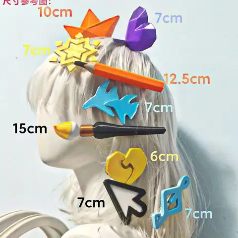 Game Sky: Children of the Light Cos oggetti di scena copricapo Accessori per fermagli per capelli Simbolo musicale. Penna da disegno da sogno. barca. fiocco di neve