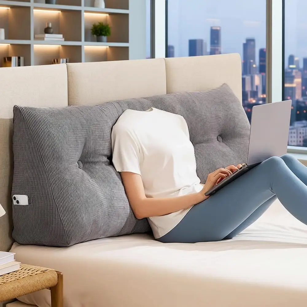 Queen Size Pillow, Ergonomic Wedge Cushion for Reading and Working, Removable Cover, Suitable for Daybeds and Dorms, Grey
Queen Size Pillow, Ergonomic Wedge Cushion for Reading and Working, Removable Cover, Suitable for Daybeds and Dorms, Grey