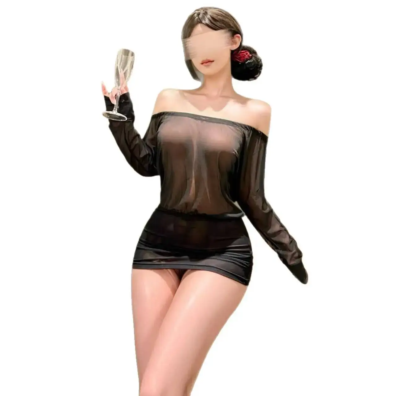 Korean Style Mesh Dress With Off-Shoulder Bat Sleeves Dress Simple And Youthful Casual Off-the-shoulder Bodycon Mini Dress 2GXF
Korean Style Mesh Dress With Off-Shoulder Bat Sleeves Dress Simple And Youthful Casual Off-the-shoulder Bodycon Mini Dress 2GXF