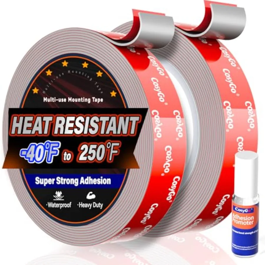 2 Rolls Double Sided Tape Heavy Duty, 15FT Outdoor Heat Resistant Automotive Waterproof Mounting Tape, 0.6In Width Super Strong
2 Rolls Double Sided Tape Heavy Duty, 15FT Outdoor Heat Resistant Automotive Waterproof Mounting Tape, 0.6In Width Super Strong