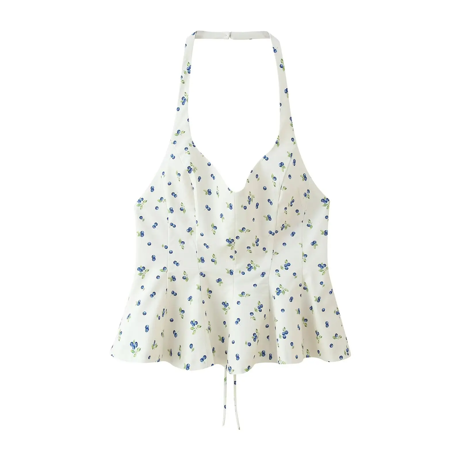 Women's Summer fashion flower print poplin hanging neck top retro backless lace up women's vest chic top
Women's Summer fashion flower print poplin hanging neck top retro backless lace up women's vest chic top