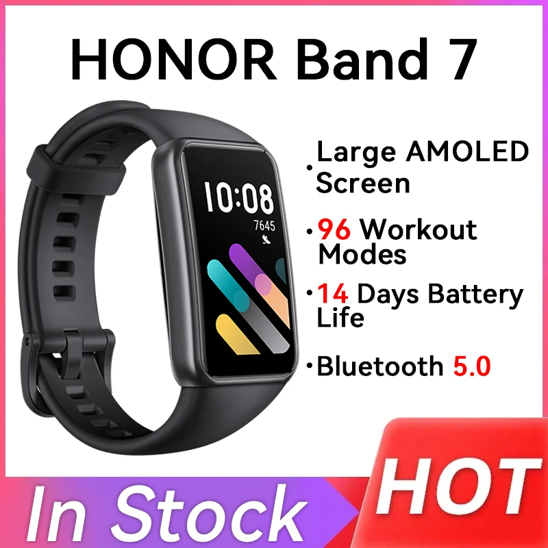 NEW Honor Band 7 Smart Band Bracelet 1.47'' AMOLED Screen 5ATM Heart Rate Blood Oxygen Monitoring Smartband 2 Weeks Battery Life
NEW Honor Band 7 Smart Band Bracelet 1.47'' AMOLED Screen 5ATM Heart Rate Blood Oxygen Monitoring Smartband 2 Weeks Battery Life