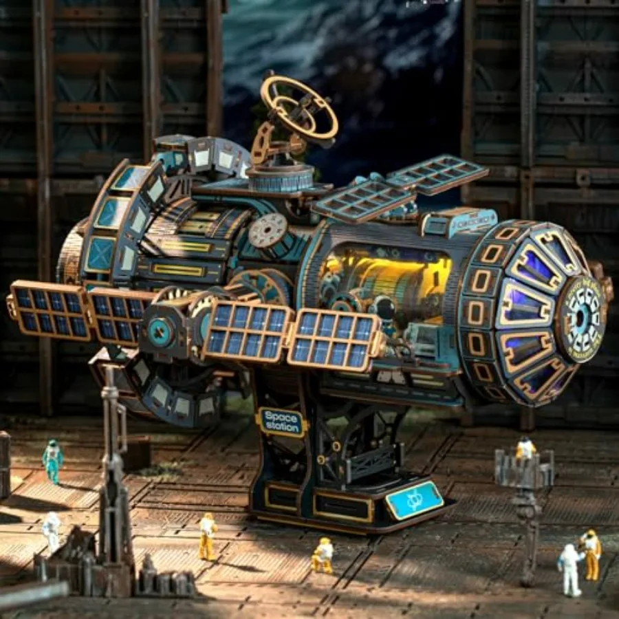 360 Rotating Mechanical 3D Wooden Puzzle for Adults - Interstellar Space Station DIY Assembly Model - Black and Silver Color -
360 Rotating Mechanical 3D Wooden Puzzle for Adults - Interstellar Space Station DIY Assembly Model - Black and Silver Color -