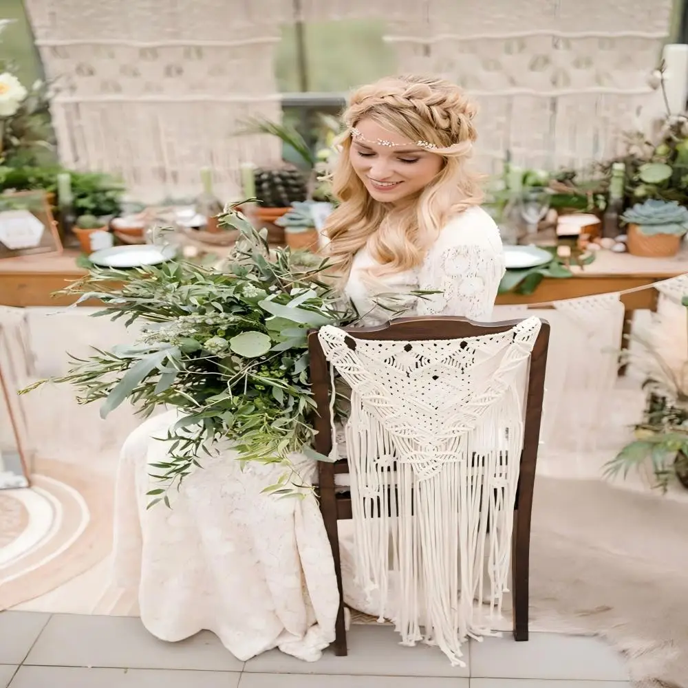 Boho Wedding Chair Cover Macrame Chair Back Hangings Rustic Macrame Chair Backing Handwoven Decor Bridal Shower Decorations Idea
Boho Wedding Chair Cover Macrame Chair Back Hangings Rustic Macrame Chair Backing Handwoven Decor Bridal Shower Decorations Idea