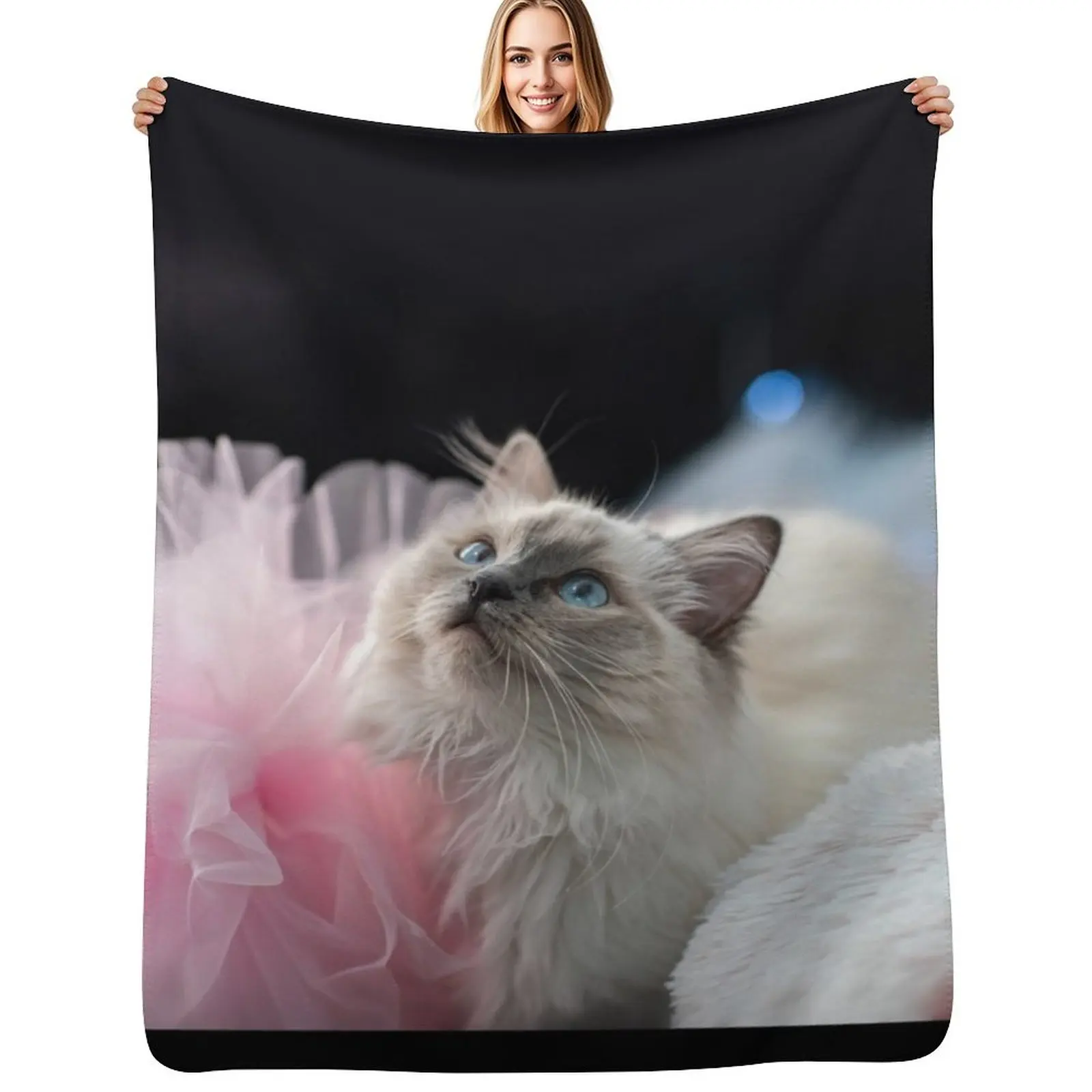 Sweetie the Birman kitten Throw Blanket Cozy Sofa Blanket for TV Watching Napping
Sweetie the Birman kitten Throw Blanket Cozy Sofa Blanket for TV Watching Napping