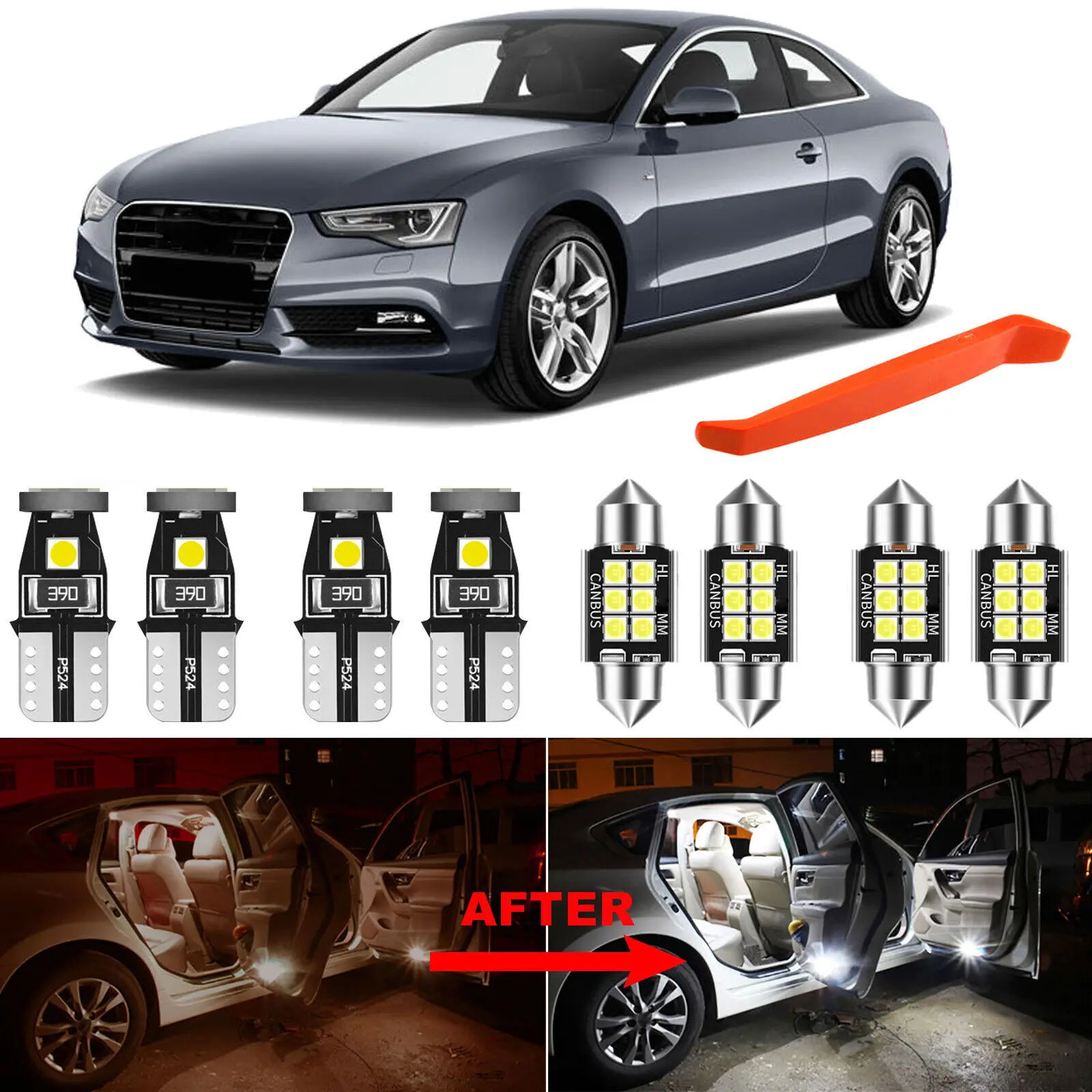 Winetis 16Pcs Bright 6000K White LED Interior Light Package Kit For Audi A5 S5 RS5 2008-2017 + Free Tool
Winetis 16Pcs Bright 6000K White LED Interior Light Package Kit For Audi A5 S5 RS5 2008-2017 + Free Tool