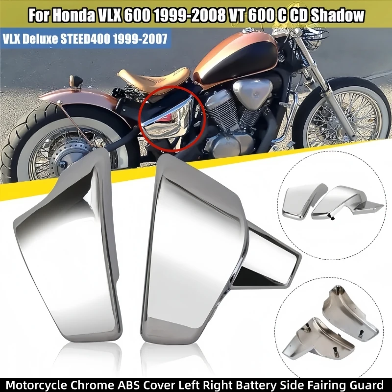 Motorcycle Chrome ABS Cover Left Right Battery Side Fairing Guard For Honda VT 400 VLX 600 VT600C VT600CD Deluxe 1999-2008
Motorcycle Chrome ABS Cover Left Right Battery Side Fairing Guard For Honda VT 400 VLX 600 VT600C VT600CD Deluxe 1999-2008