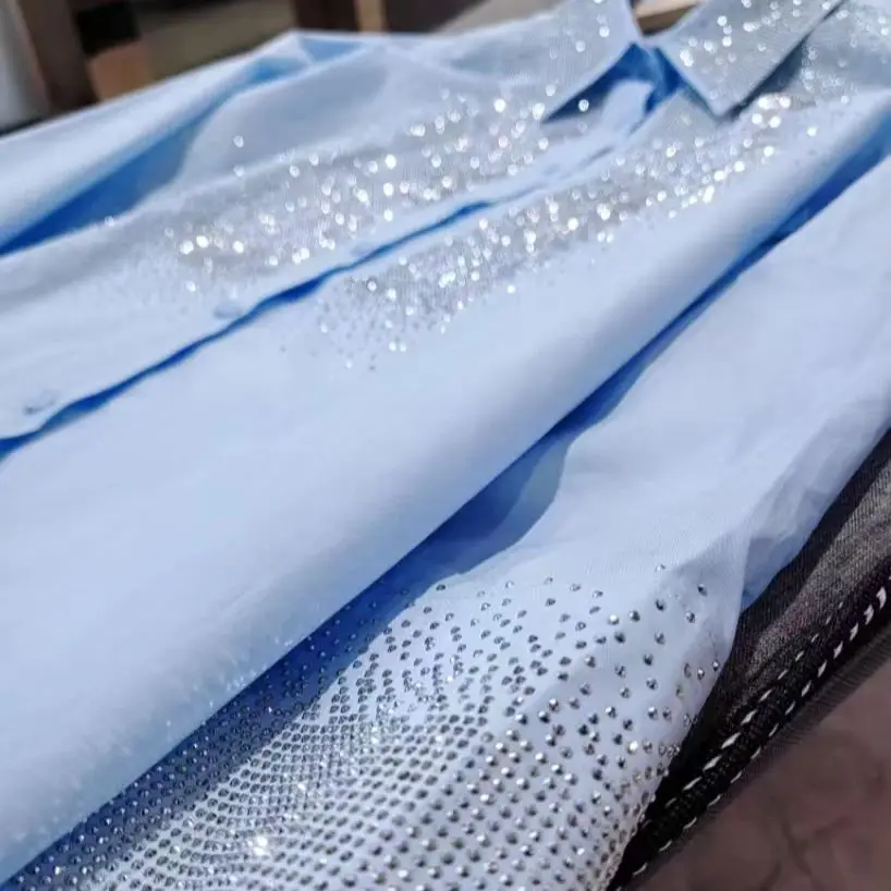 New In Sparkle Sequins Stones 100% Cotton Shirts Blouses For Women's Long Sleeve Loose Casual Streetwear Elegant Tops Blusas
New In Sparkle Sequins Stones 100% Cotton Shirts Blouses For Women's Long Sleeve Loose Casual Streetwear Elegant Tops Blusas