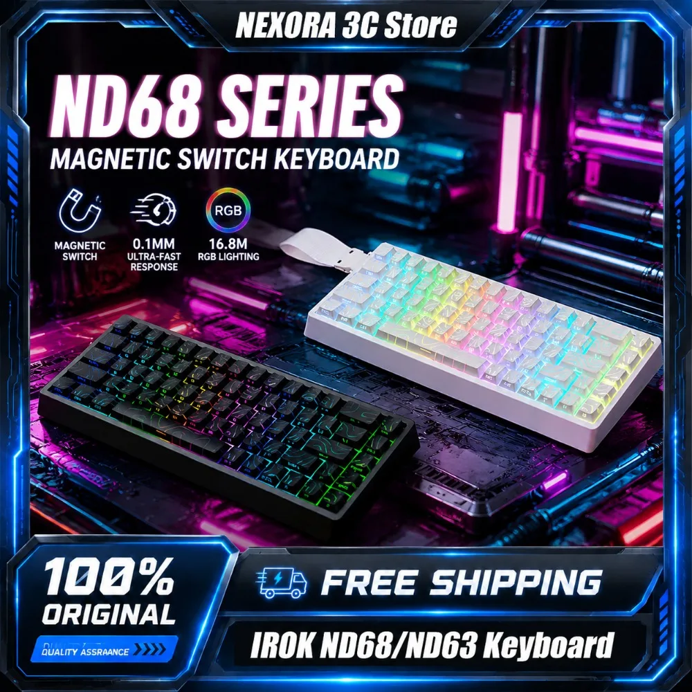 IROK ND68/ND63 Magnetic Switch Mechanical Keyboard Aluminum Rapid Trigger 68 Keys Gaming Keyboards Esports
IROK ND68/ND63 Magnetic Switch Mechanical Keyboard Aluminum Rapid Trigger 68 Keys Gaming Keyboards Esports