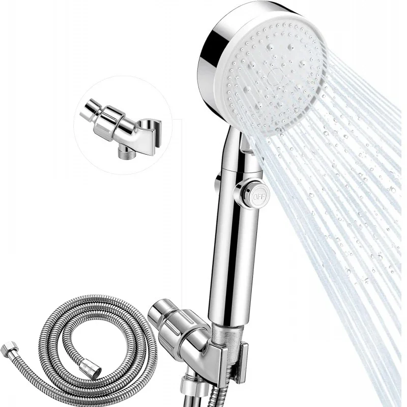 High Pressure 5-Mode Handheld Shower Head W/ Stainless Steel Hose, Adjustable Bracket, Easy Installation - Upgrade Your Bathroom
High Pressure 5-Mode Handheld Shower Head W/ Stainless Steel Hose, Adjustable Bracket, Easy Installation - Upgrade Your Bathroom