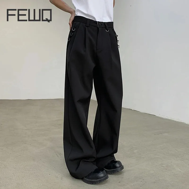 FEWQ Metal Design Straight Leg Suit Pants Men Loose Wide Leg Casual 2024 Solid Color Korean Fashion Male Trousers 9C5073
FEWQ Metal Design Straight Leg Suit Pants Men Loose Wide Leg Casual 2024 Solid Color Korean Fashion Male Trousers 9C5073