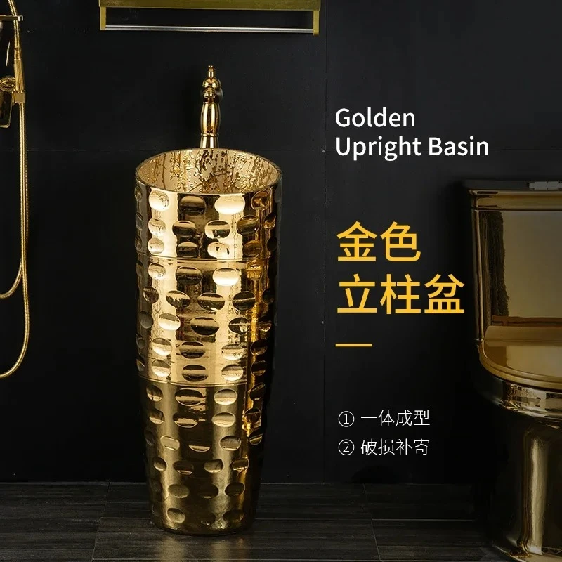 European luxury golden column basin bar club column type washbasin small apartment integrated floor type washbasin
European luxury golden column basin bar club column type washbasin small apartment integrated floor type washbasin