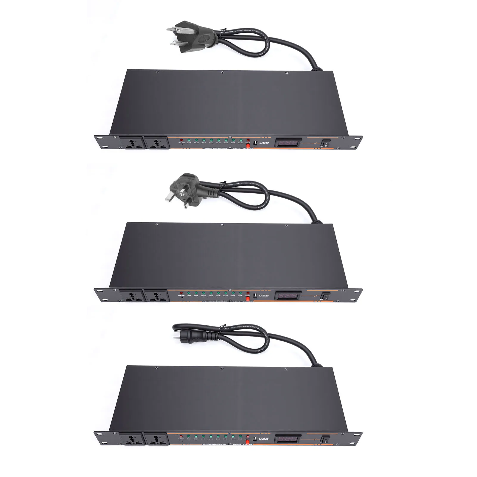 10 Outlet Power Sequencer Conditioner Professional Digital Display Power Sequencer Regulator for Sound Equipment