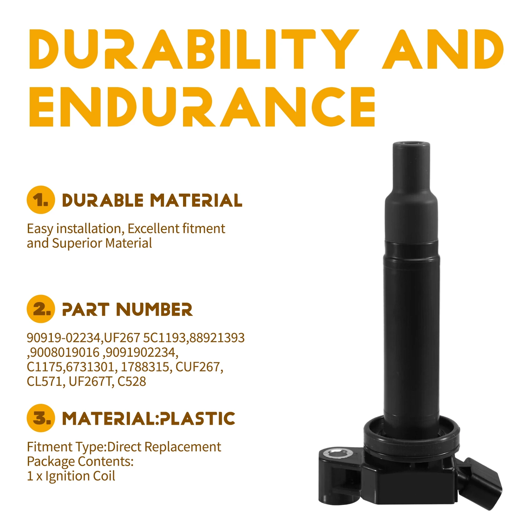 1Pcs Ignition Coil 90919-02234 For Toyota Sienna Highlander Camry Lexus ES330 9091902234
1Pcs Ignition Coil 90919-02234 For Toyota Sienna Highlander Camry Lexus ES330 9091902234