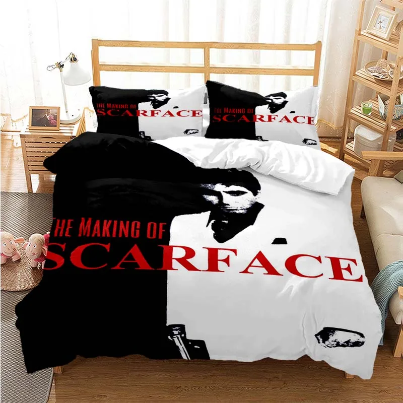 Tony Montana Scarfaces Bedding Set Boys Girls Twin Queen Size Duvet Cover Pillowcase Bed Kids Adult Home Textileextile
Tony Montana Scarfaces Bedding Set Boys Girls Twin Queen Size Duvet Cover Pillowcase Bed Kids Adult Home Textileextile