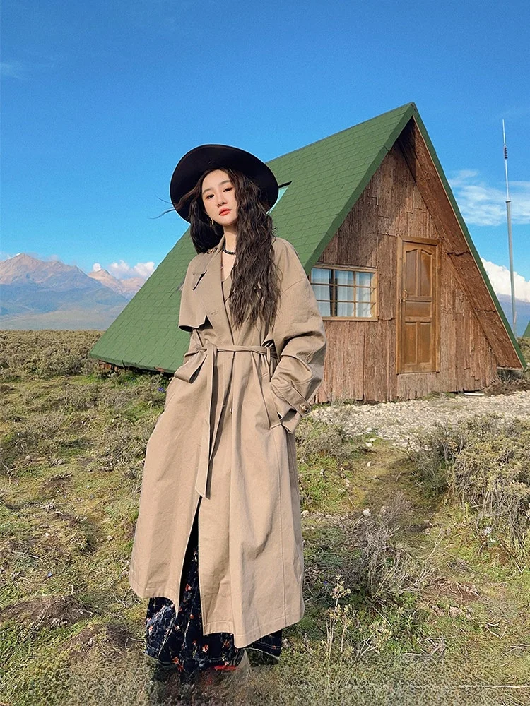 Retro Sle Women's Windbreaker Jaet Bla Flower Pattern Mid-Length ort Sle Trendy Cotton Casual Loose Fit Coat
Retro Sle Women's Windbreaker Jaet Bla Flower Pattern Mid-Length ort Sle Trendy Cotton Casual Loose Fit Coat