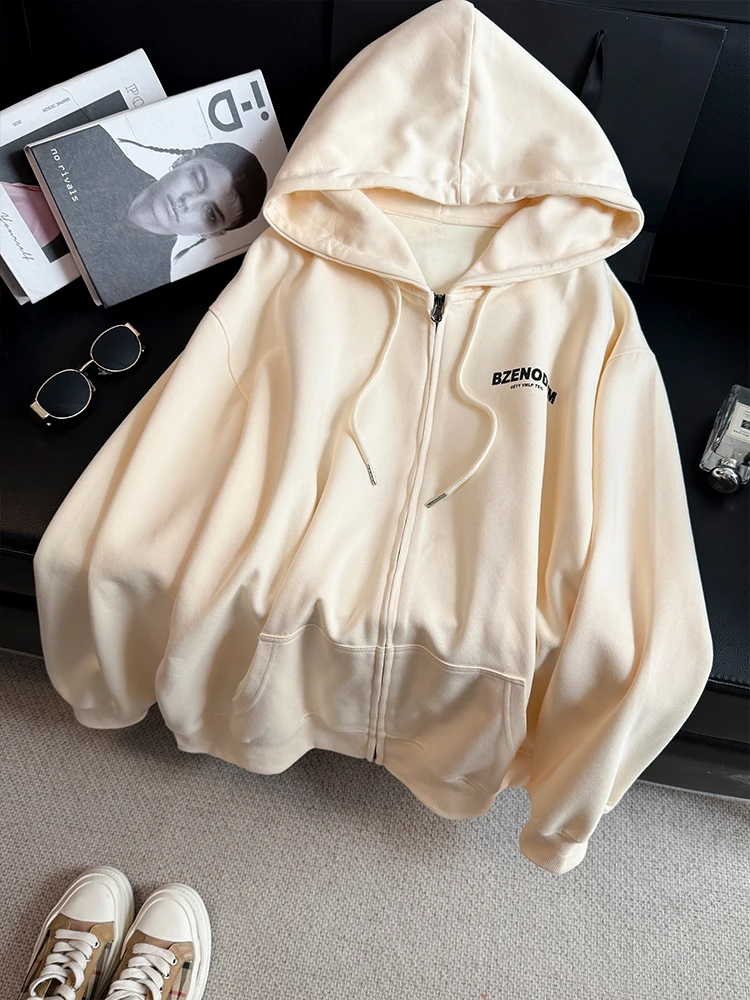 Loose Lazy Style Casual Fashion Hooded Open Cardigan Sweatshirt Women's Spring New Trendy Letter Long Sleeve Top
Loose Lazy Style Casual Fashion Hooded Open Cardigan Sweatshirt Women's Spring New Trendy Letter Long Sleeve Top