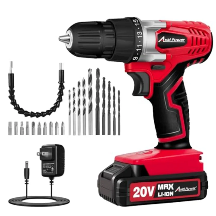 20V Cordless Drill Set for Home DIY and Beginner Projects - Lightweight Power Drill with Battery Charger and 22 Bits Variable S
20V Cordless Drill Set for Home DIY and Beginner Projects - Lightweight Power Drill with Battery Charger and 22 Bits Variable S