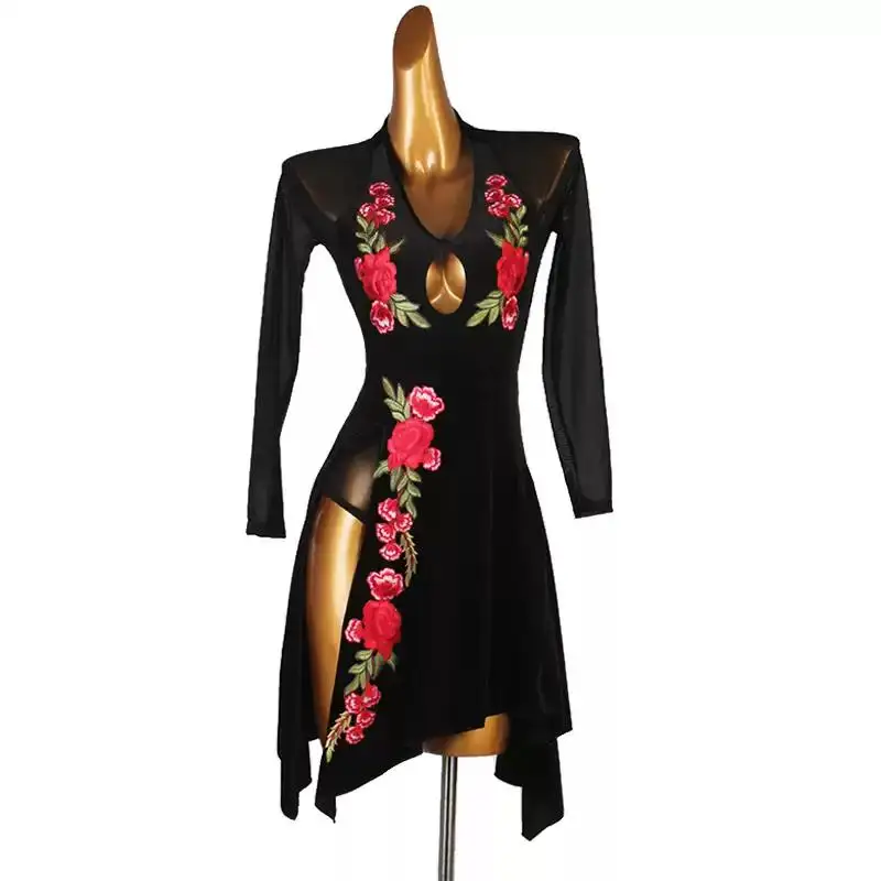V-neck Latin Dance Dress Competition Long sleeves Stage Performance Clothes Backless Sexy Womens Sports Party Costume For Girl
V-neck Latin Dance Dress Competition Long sleeves Stage Performance Clothes Backless Sexy Womens Sports Party Costume For Girl
