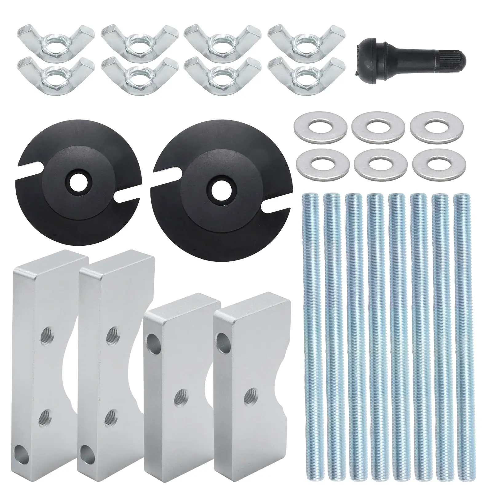 Exhaust Pipe Straightening Kit For 2-Stroke Dirt Bikes Featuring Alignment Plates, Threaded Rods, Wing Nuts And Washers
Exhaust Pipe Straightening Kit For 2-Stroke Dirt Bikes Featuring Alignment Plates, Threaded Rods, Wing Nuts And Washers