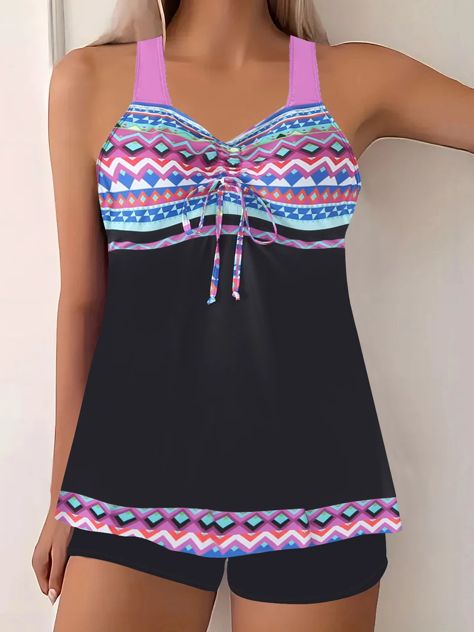 2025 комплект танкини с перекрестной спинкой, женский купальник из двух предметов, купальник с высокой талией, женский летний купальный костюм, купальный костюм, пляжная одежда 
2025 комплект танкини с перекрестной спинкой, женский купальник из двух предметов, купальник с высокой талией, женский летний купальный костюм, купальный костюм, пляжная одежда