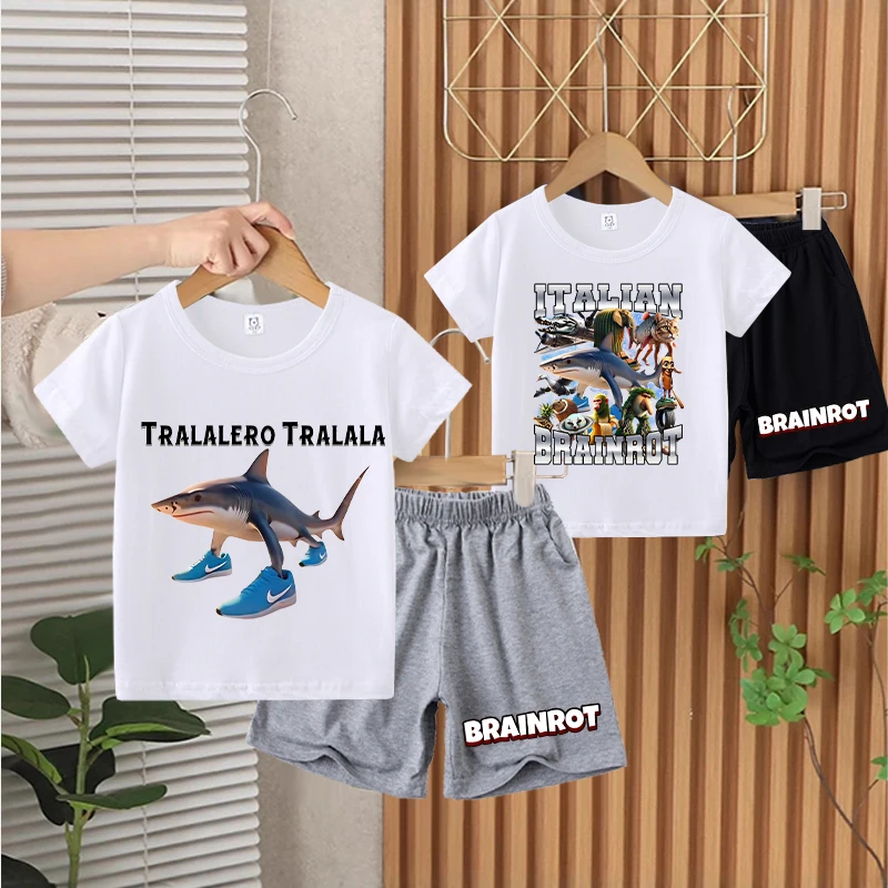 Italian Brainrot Kids T-shirt Shorts Set Cotton Summer Boys Birthday Clothes Gifts Fashion Round Neck Printed Children Clothing
Italian Brainrot Kids T-shirt Shorts Set Cotton Summer Boys Birthday Clothes Gifts Fashion Round Neck Printed Children Clothing