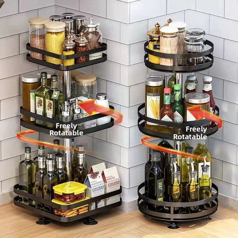 Kitchen Rotating Spice Rack Home Special Use Countertop Corner Storage Box Oil Salt Sauce Vinegar Seasoning Organizer
Kitchen Rotating Spice Rack Home Special Use Countertop Corner Storage Box Oil Salt Sauce Vinegar Seasoning Organizer