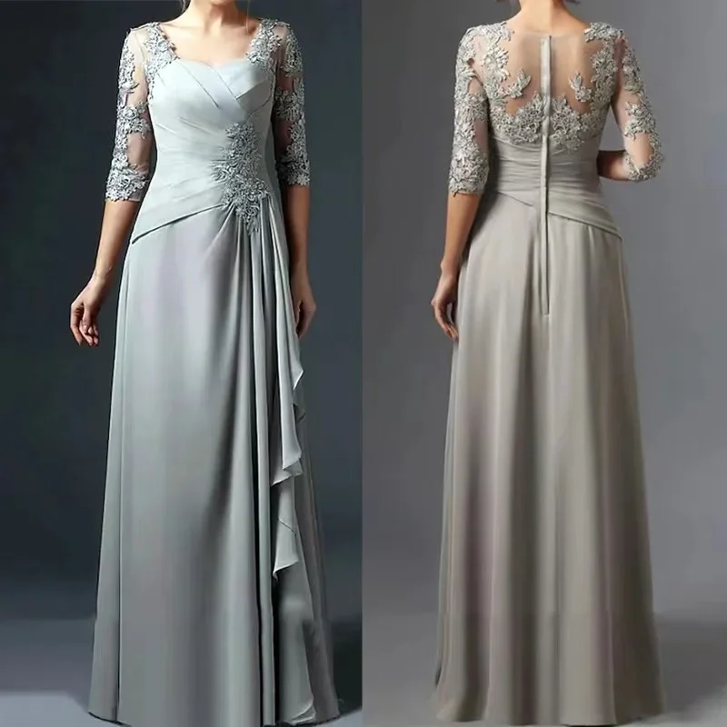 A-line 3/4 Sleeves Chiffon Lace Plus Size Long Elegant 2025 Mother Of The Bride Dresses Groom Mother Dresses Wedding Party Dress
A-line 3/4 Sleeves Chiffon Lace Plus Size Long Elegant 2025 Mother Of The Bride Dresses Groom Mother Dresses Wedding Party Dress