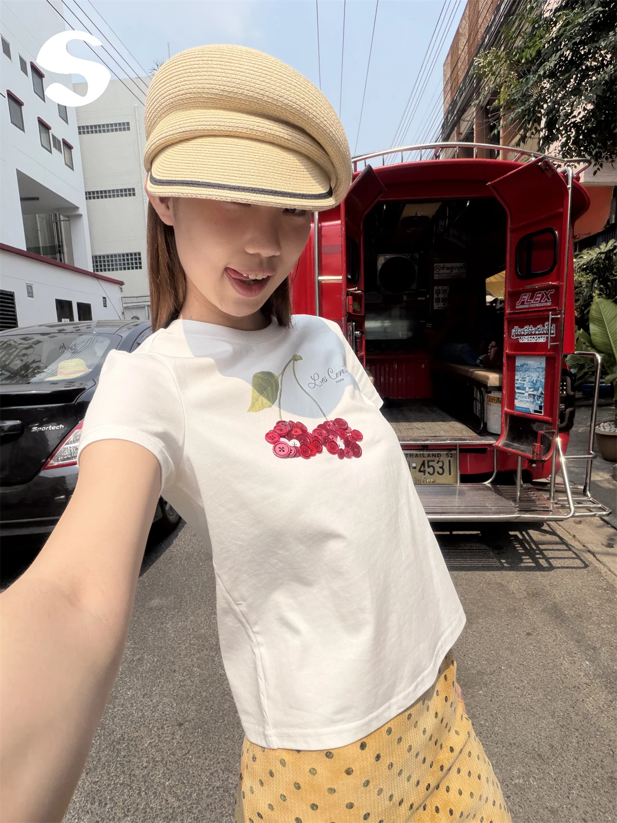 Handmade Heavyweight Cherry Short Sleeve T-Shirt round Neck Spring Summer Casual Comfortable Breathable Women's Top
Handmade Heavyweight Cherry Short Sleeve T-Shirt round Neck Spring Summer Casual Comfortable Breathable Women's Top